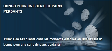 Le bonus sur une série de paris perdants